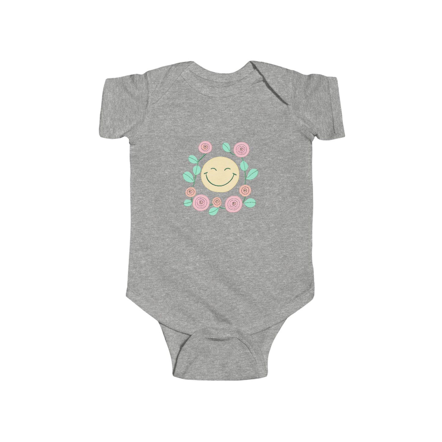 Smiling Face Floral Infant Outfit