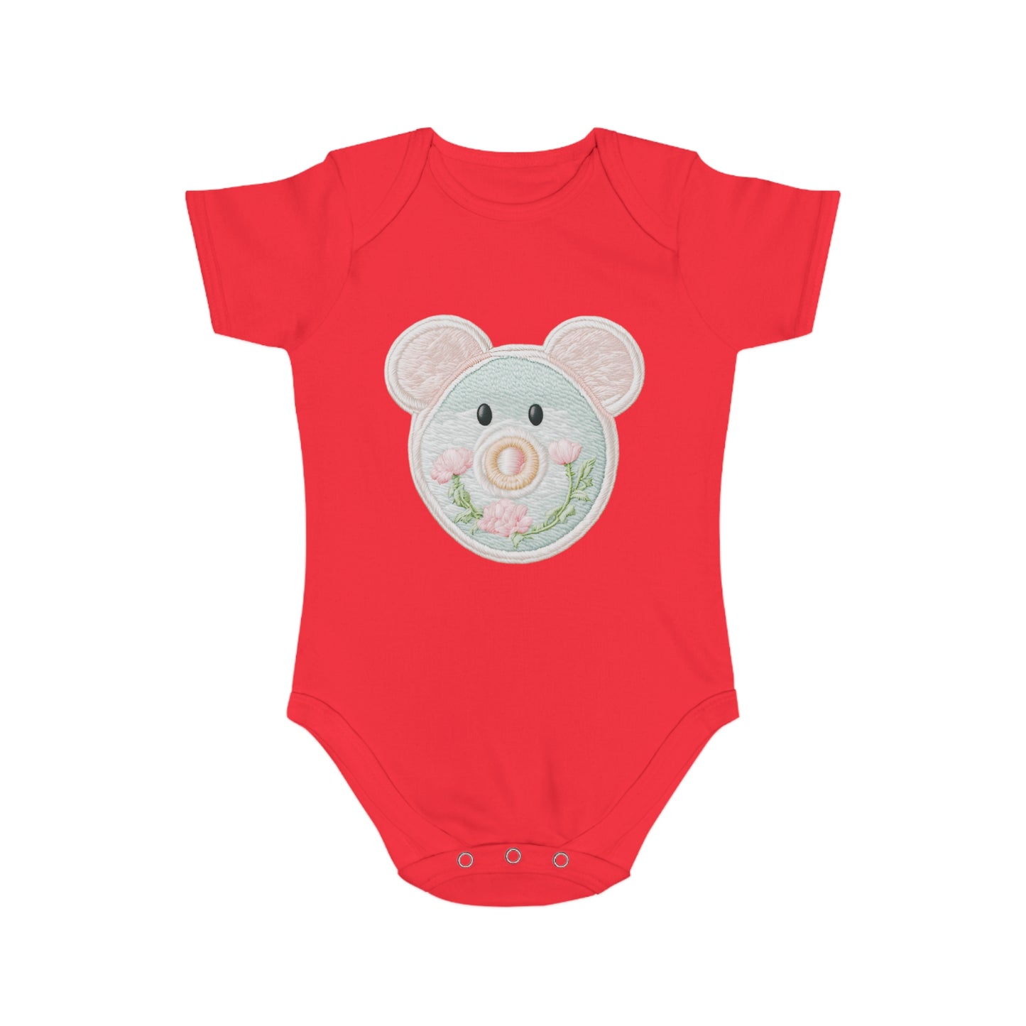 Pink/ Blue Pacifier Girl Short Sleeve Baby Bodysuit