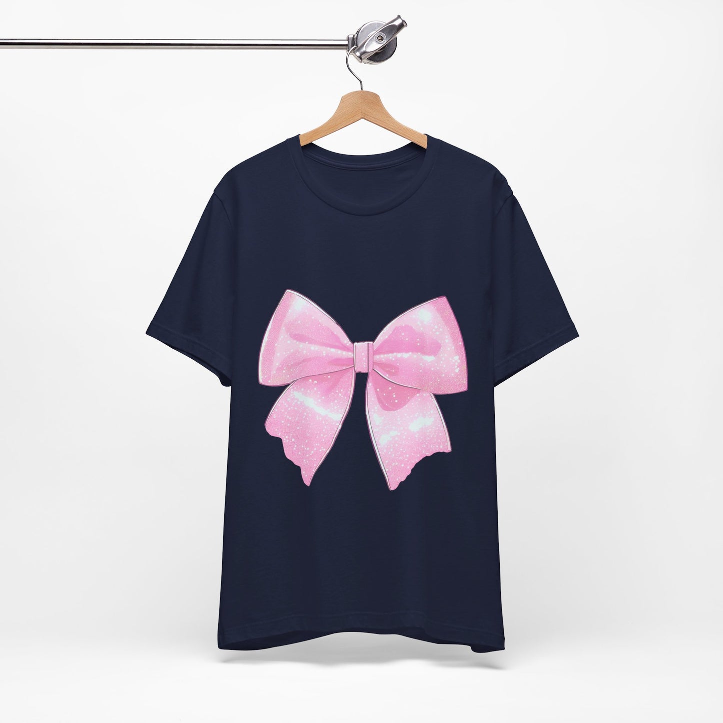 Mom Pink Coquette Bow Jersey Short Sleeve Tee