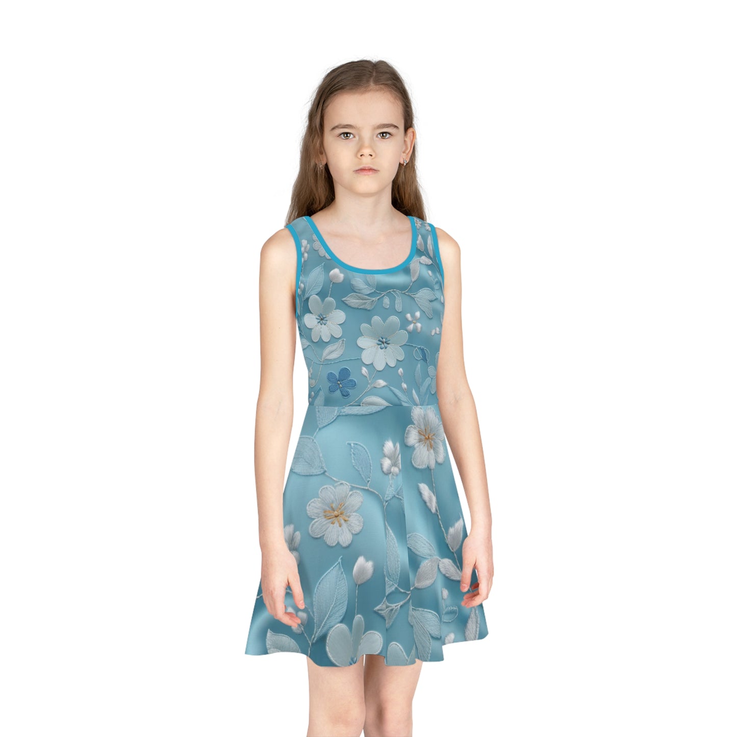 Blue Flowers Girls' Sleeveless Sundress