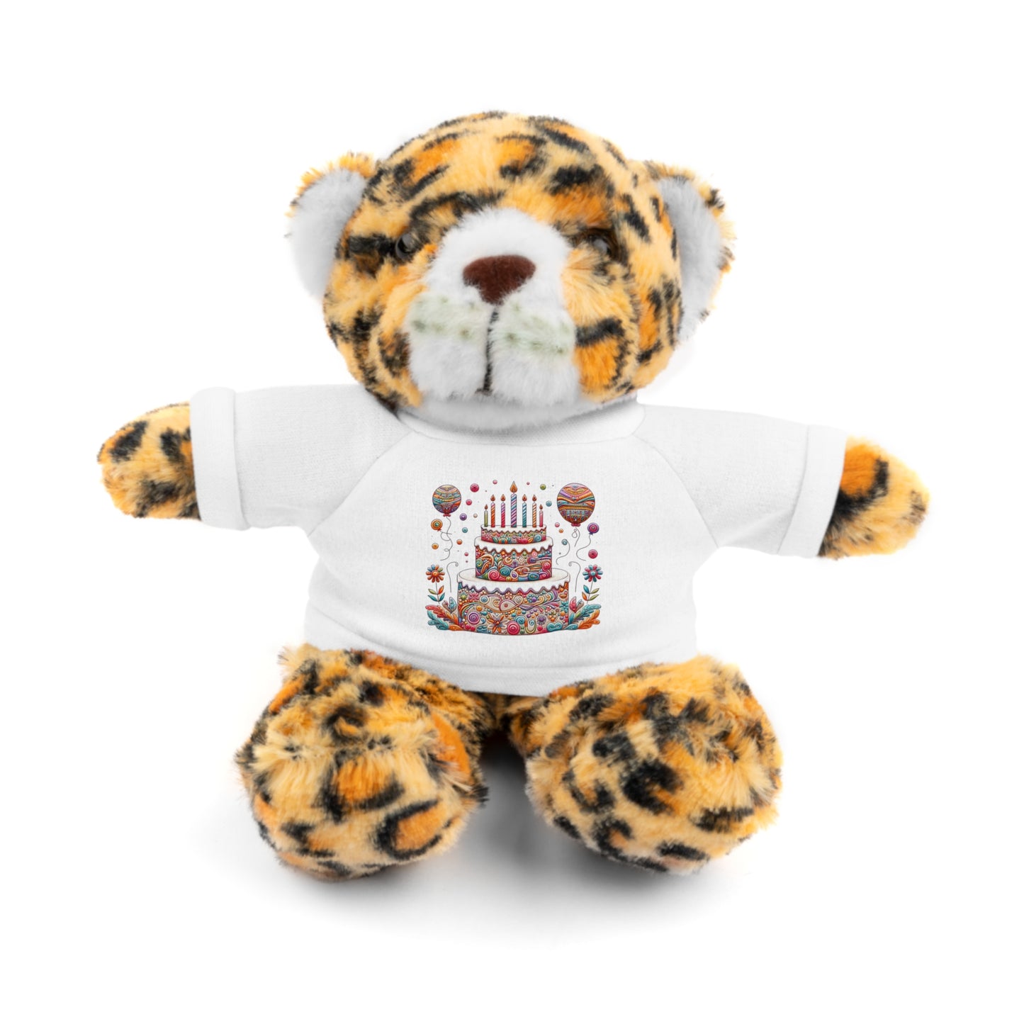 Birthday Cake Print Stuffed Animals with Tee