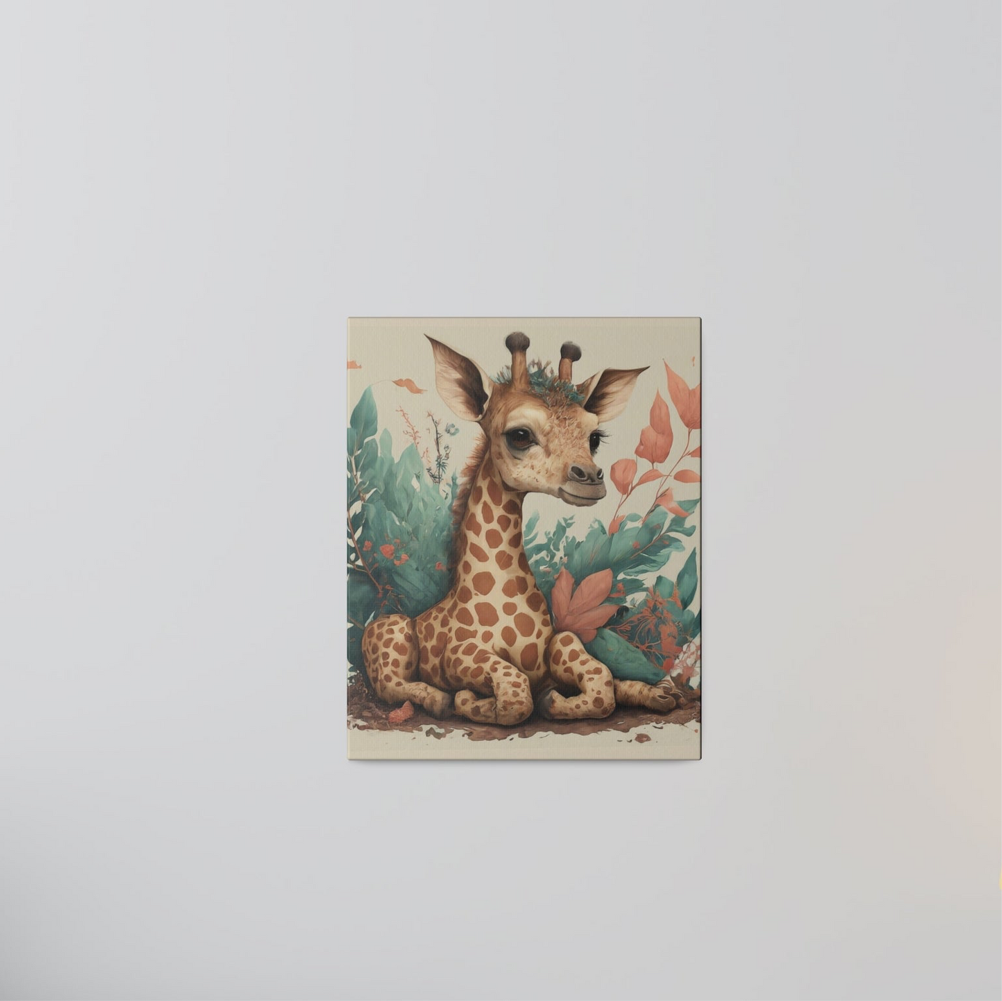 Canvas Print Baby Giraffe, Stretched 0.75”