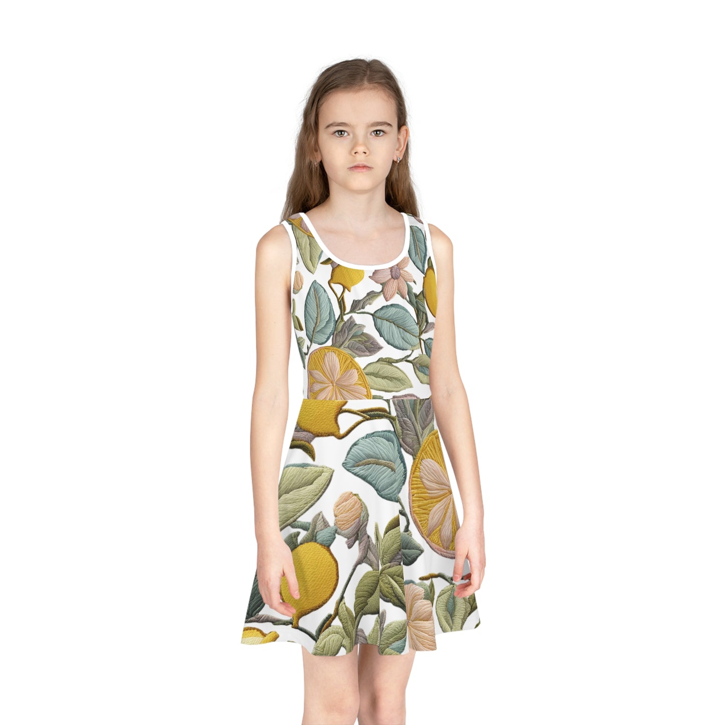 Lemon Garden Girls' Sleeveless Sundress