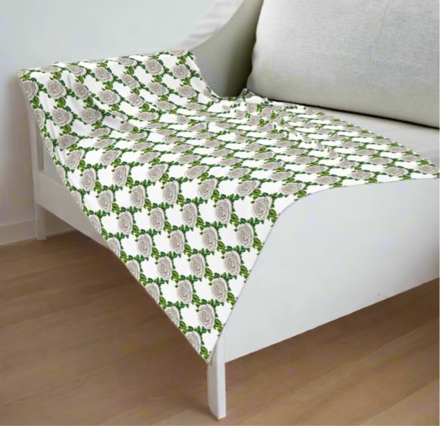 White Rose Baby Swaddle Blanket
