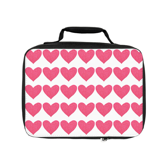 Pink Hearts Insulated Lunch Bag