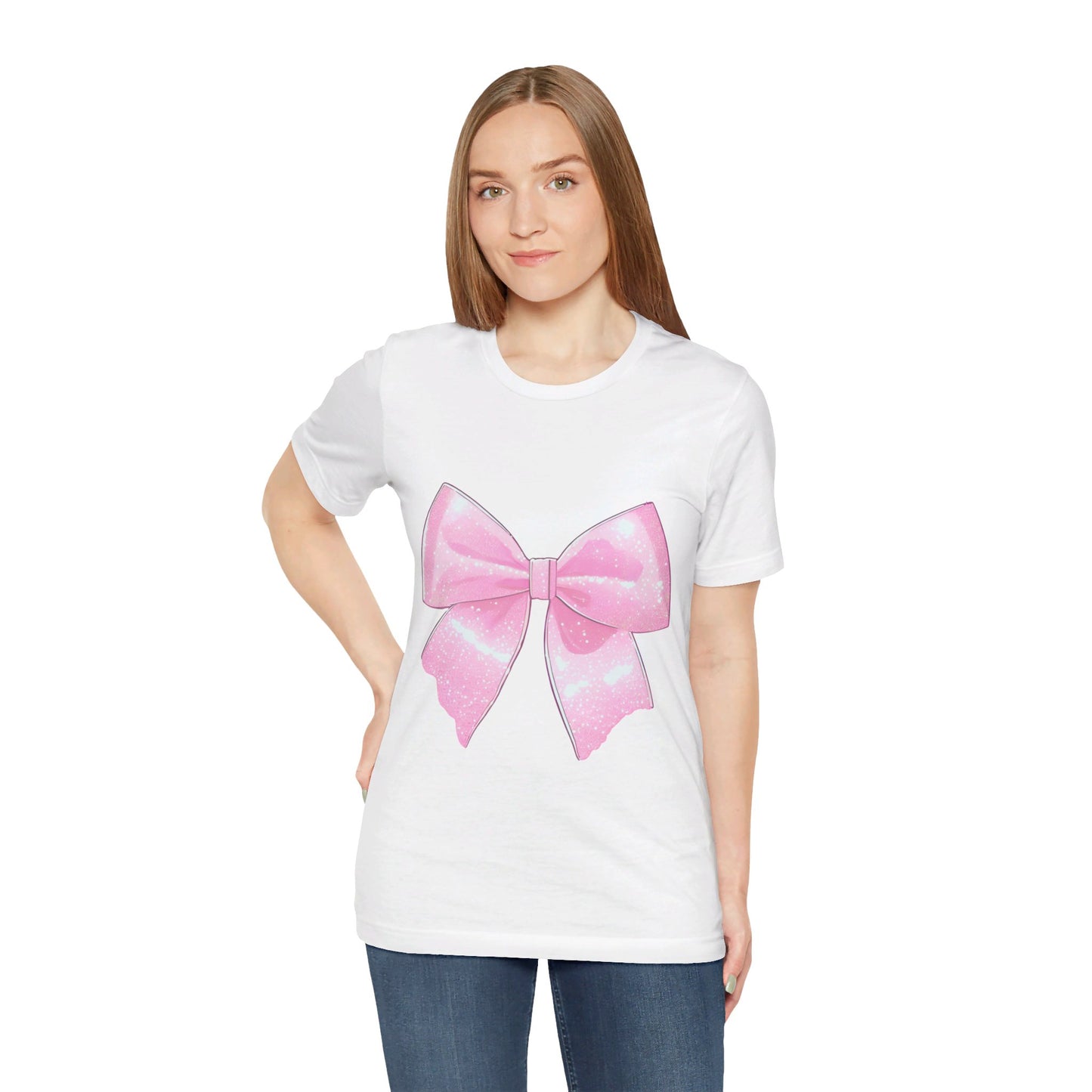 Mom Pink Coquette Bow Jersey Short Sleeve Tee