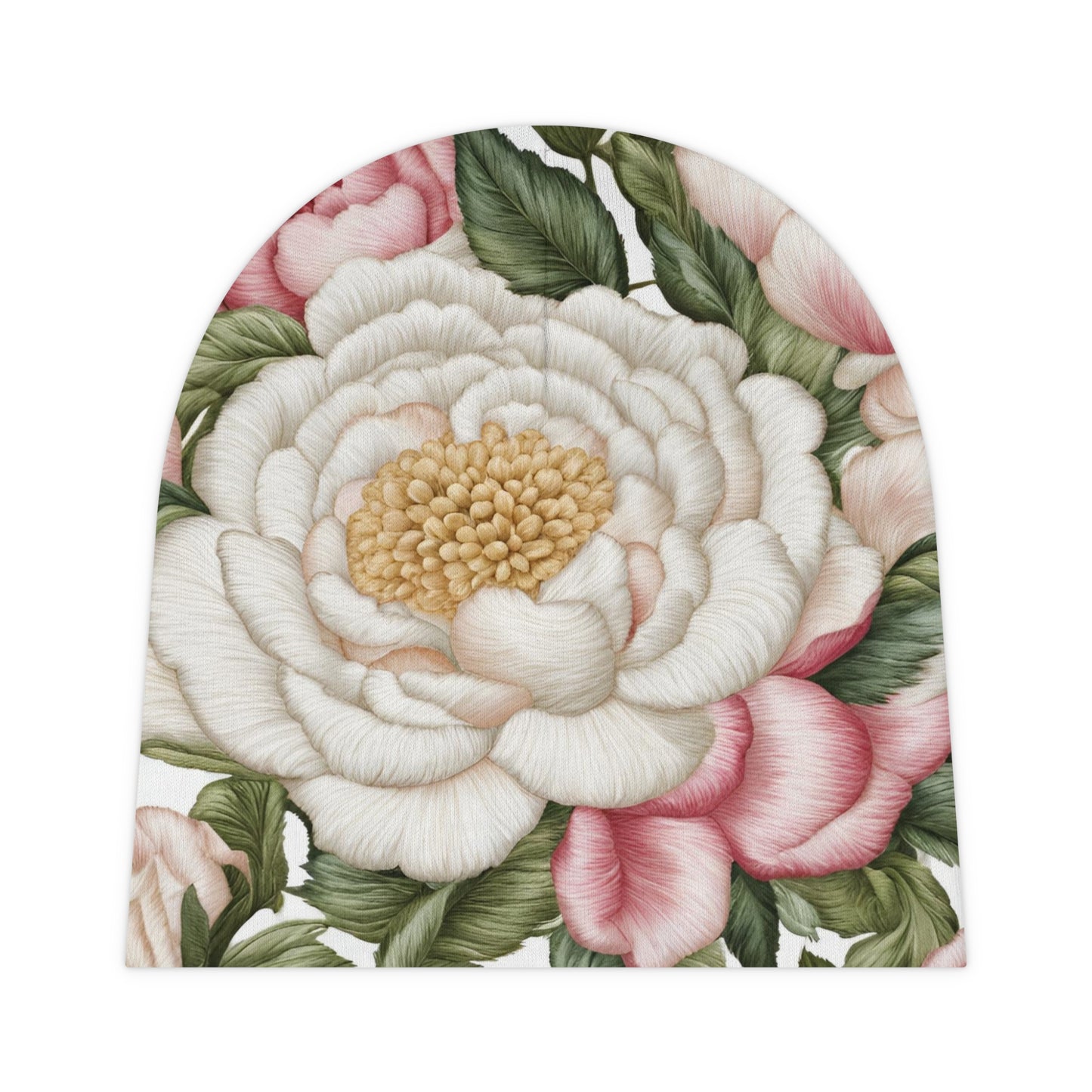 Roses, Flowers and Peonies Baby Beanie