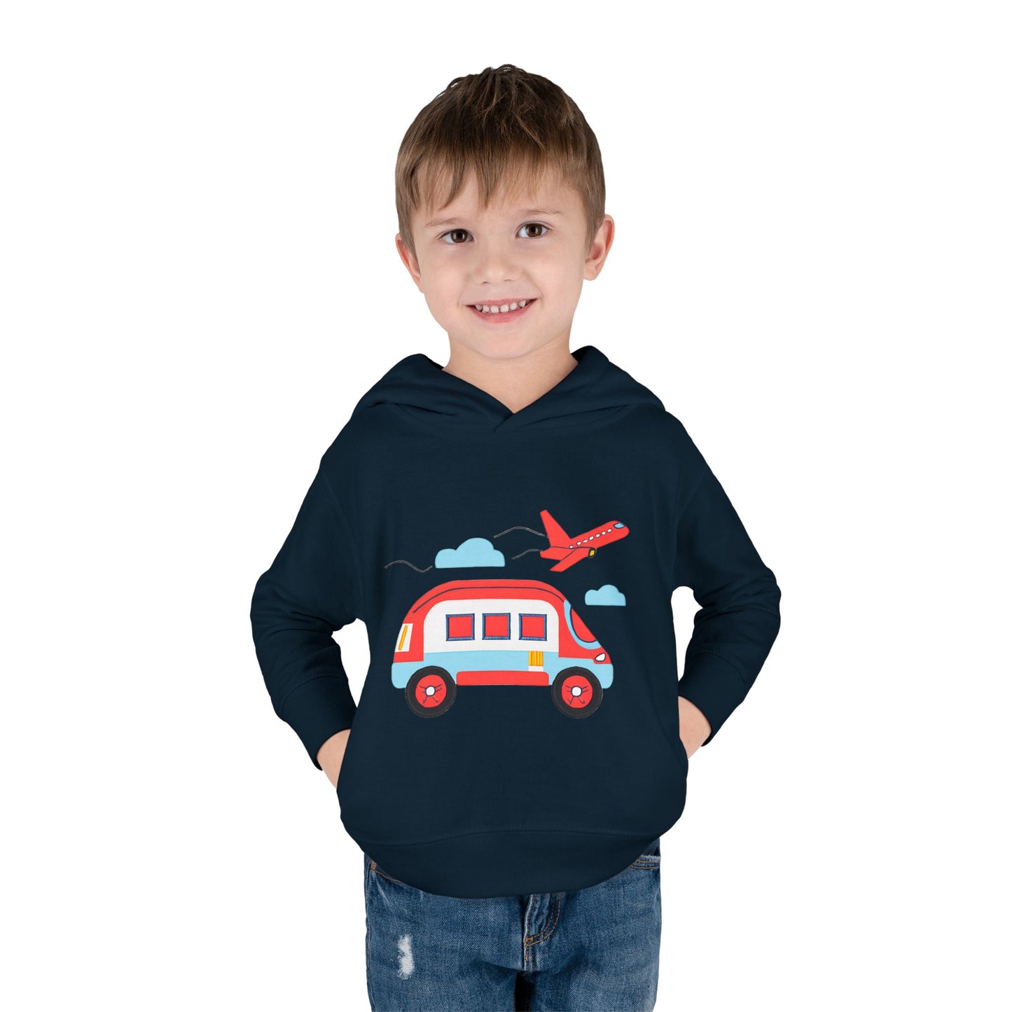 Airplane and Van Fleece Hoodie for Toddlers