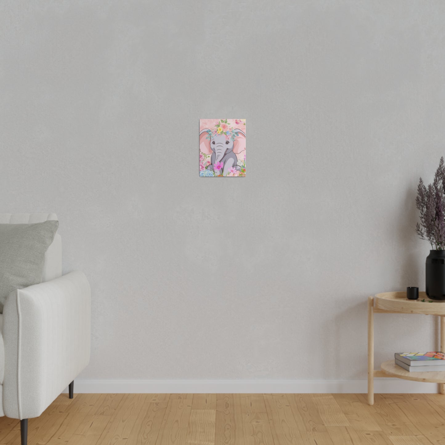 Happy  Elephant Matte Canvas, Stretched, 0.75"
