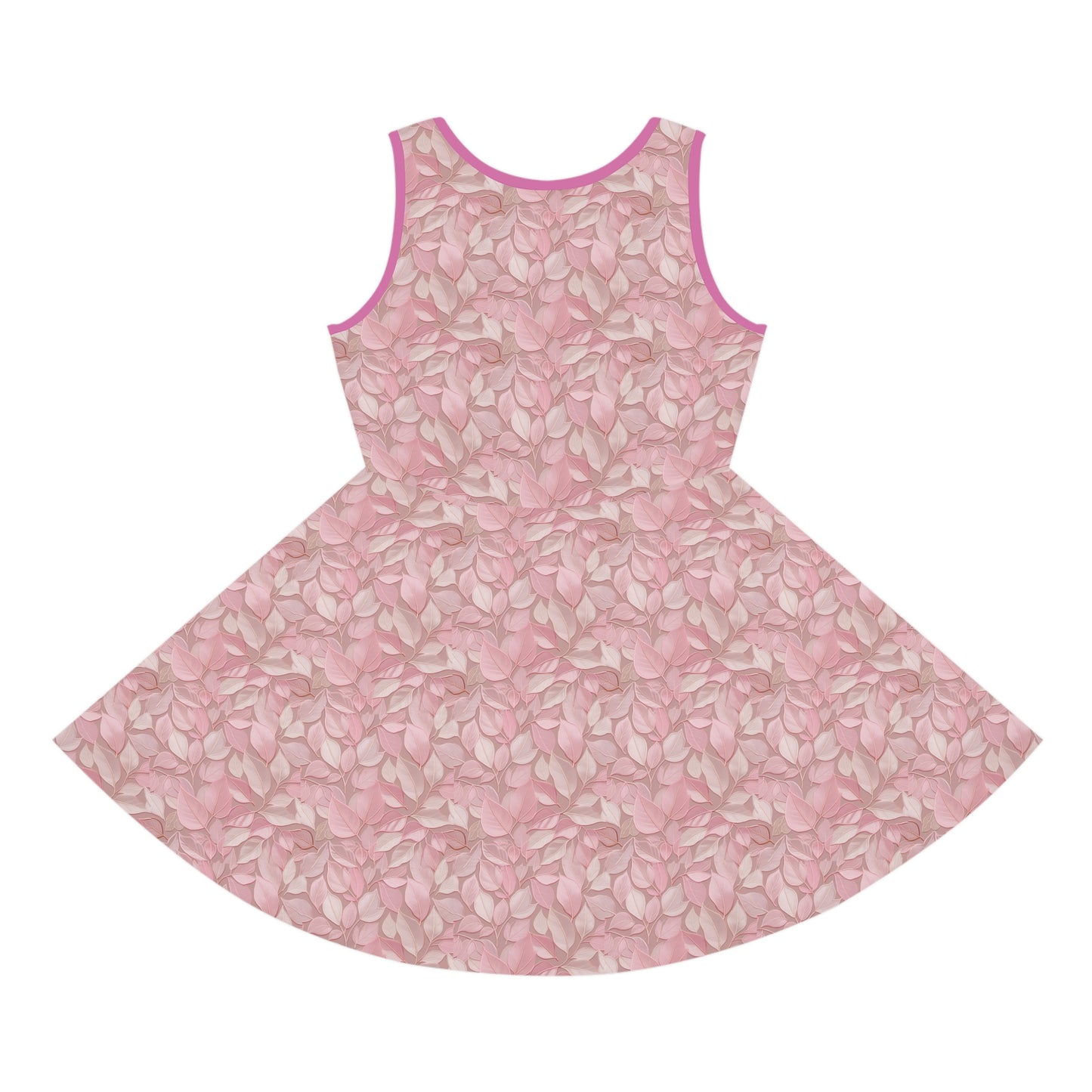 Pink Leaves Girls' Sleeveless Sundress