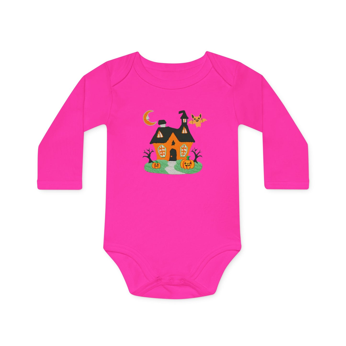 Haunted House Baby Long-Sleeve Organic Bodysuit