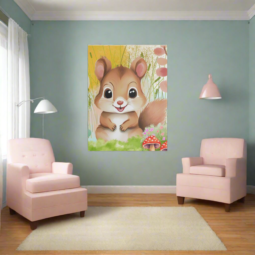 Baby Squirrel Matte Canvas Print, Stretched 0.75”