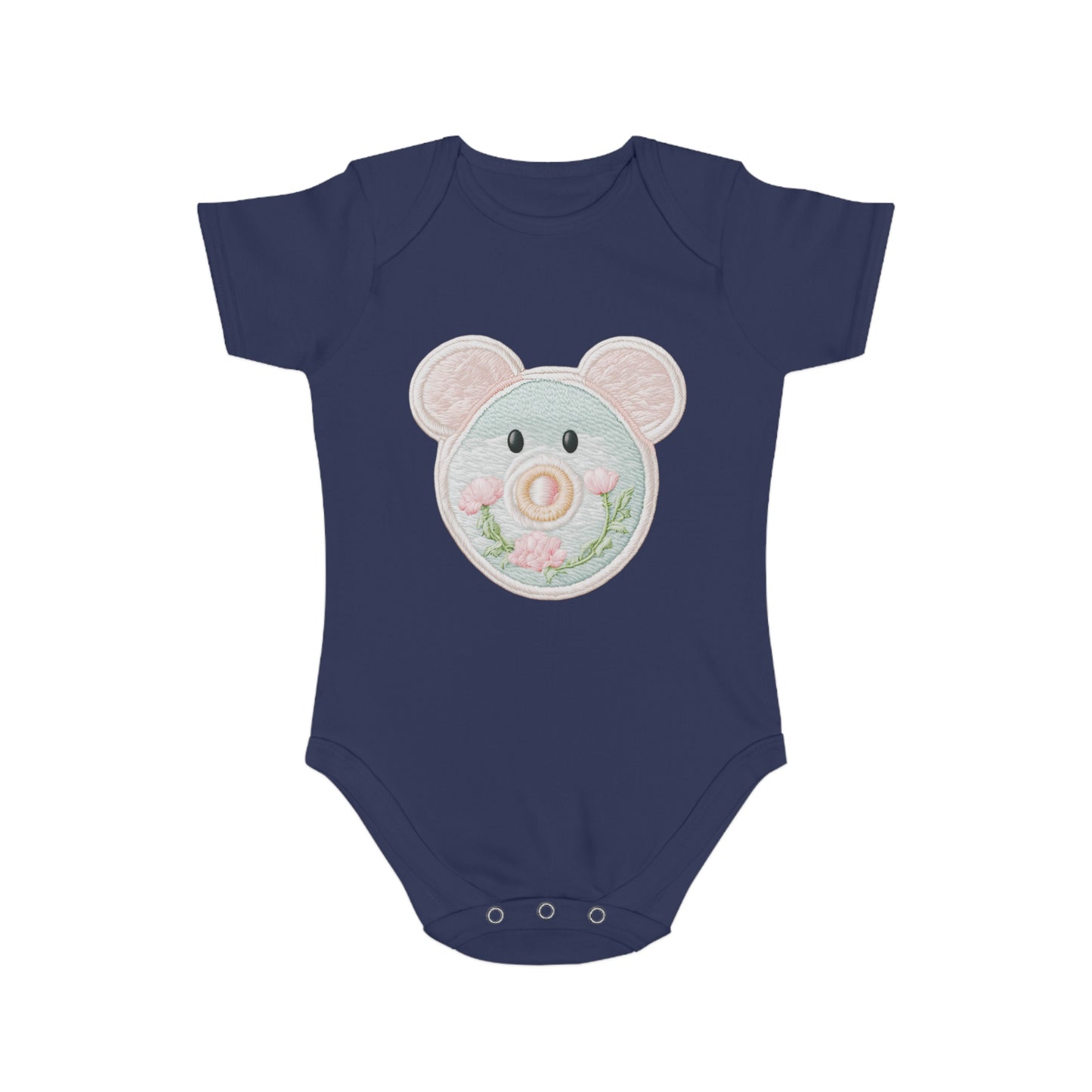 Pink/ Blue Pacifier Girl Short Sleeve Baby Bodysuit