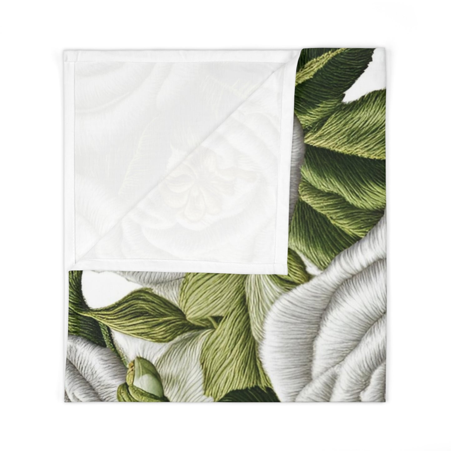 White Roses Baby Swaddle Blanket