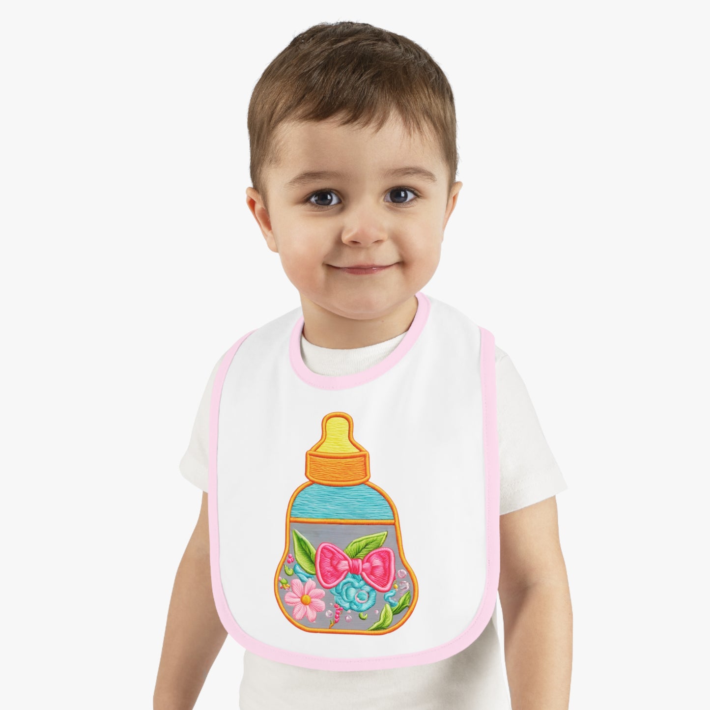 Flower Baby Milk  Bottlle Jersey Bib