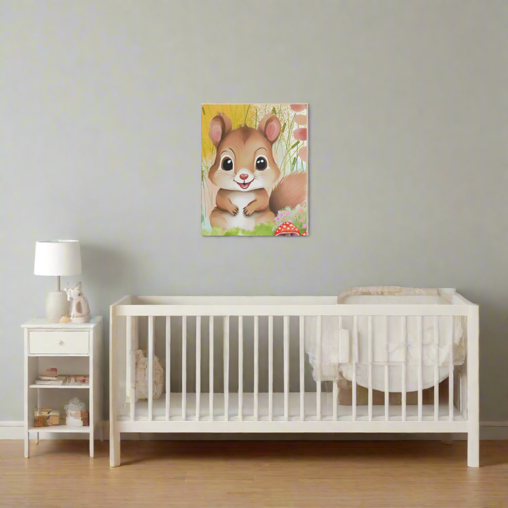 Baby Squirrel Matte Canvas Print, Stretched 0.75”