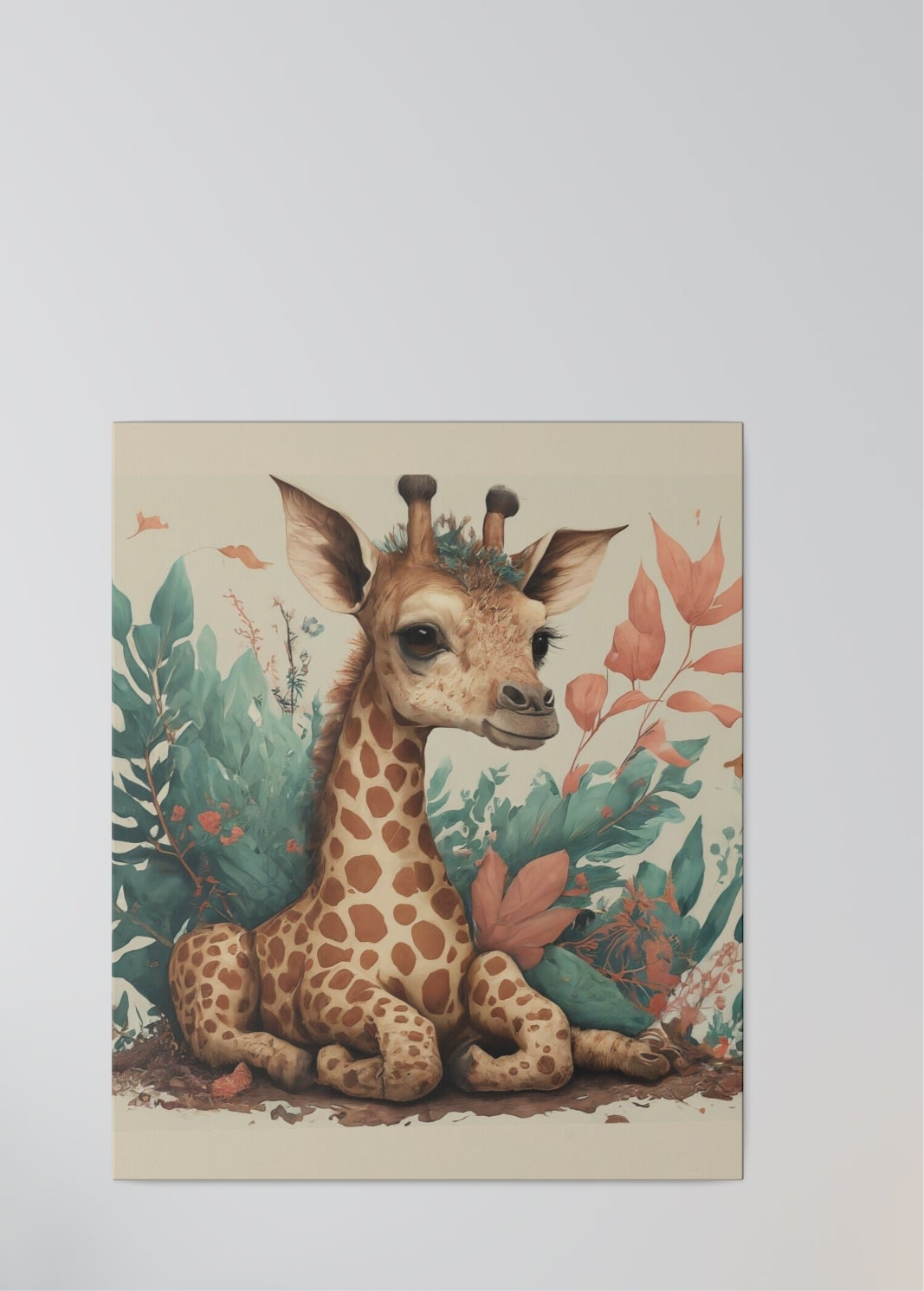 Canvas Print Baby Giraffe, Stretched 0.75”