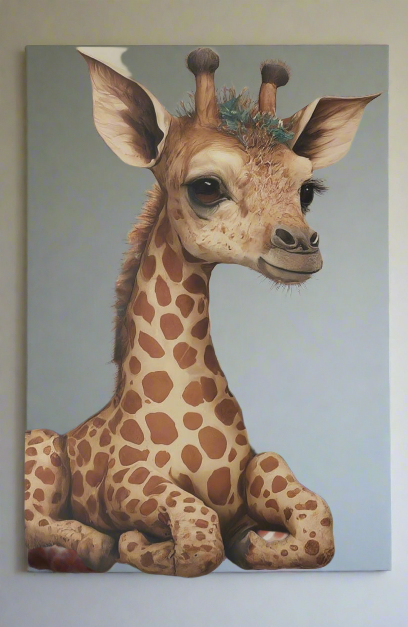 Canvas Print Baby Giraffe, Stretched 0.75”