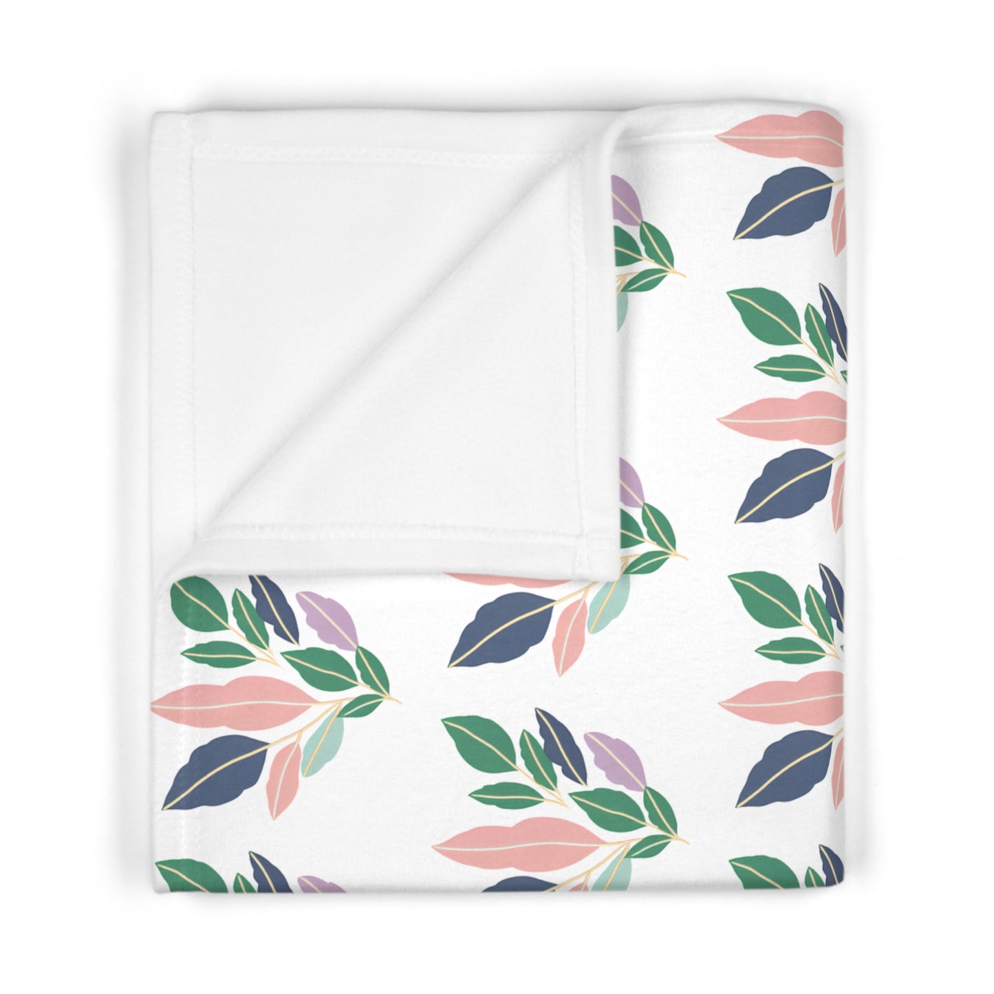 Tricolor Leaves Soft Fleece Baby Blanket