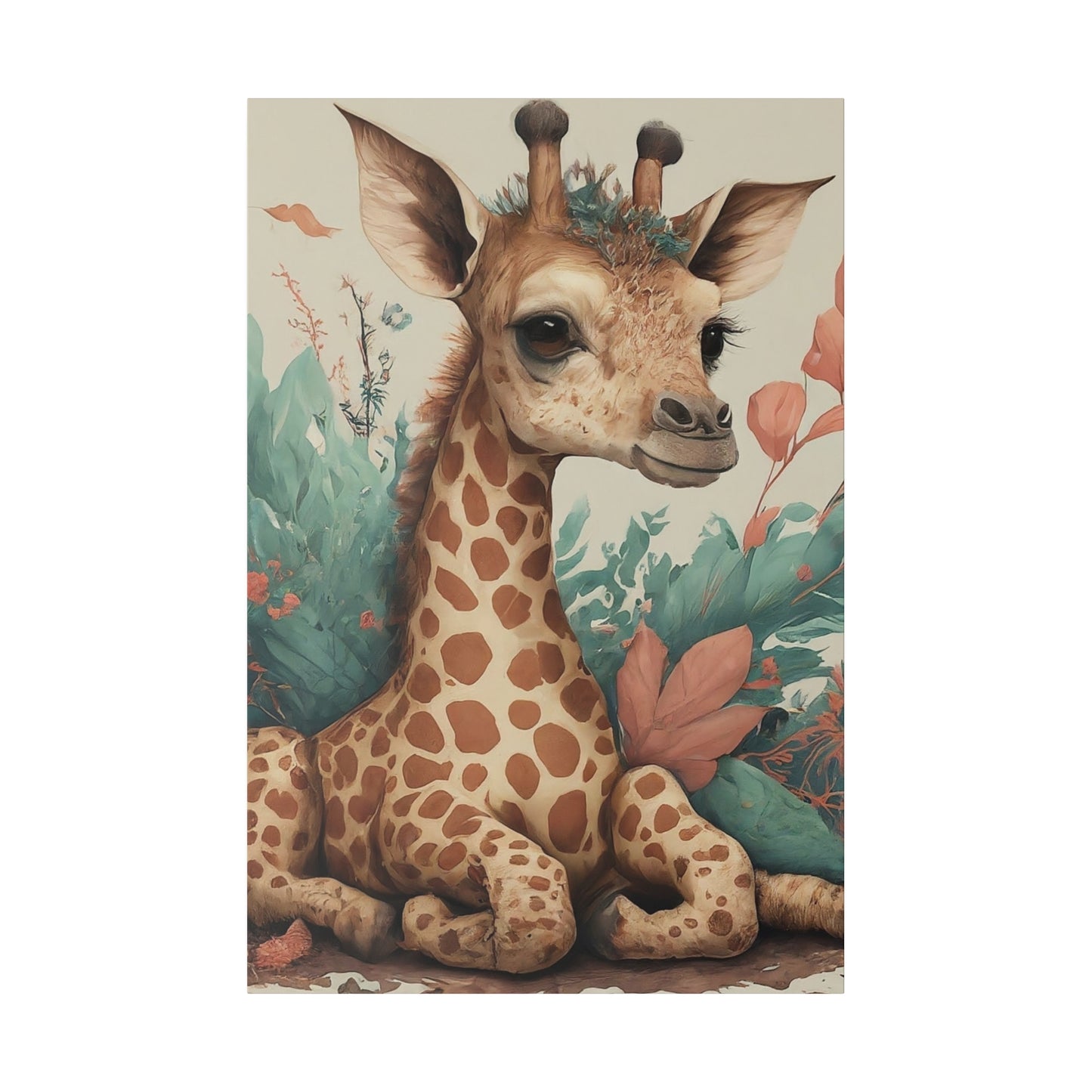 Canvas Print Baby Giraffe, Stretched 0.75”