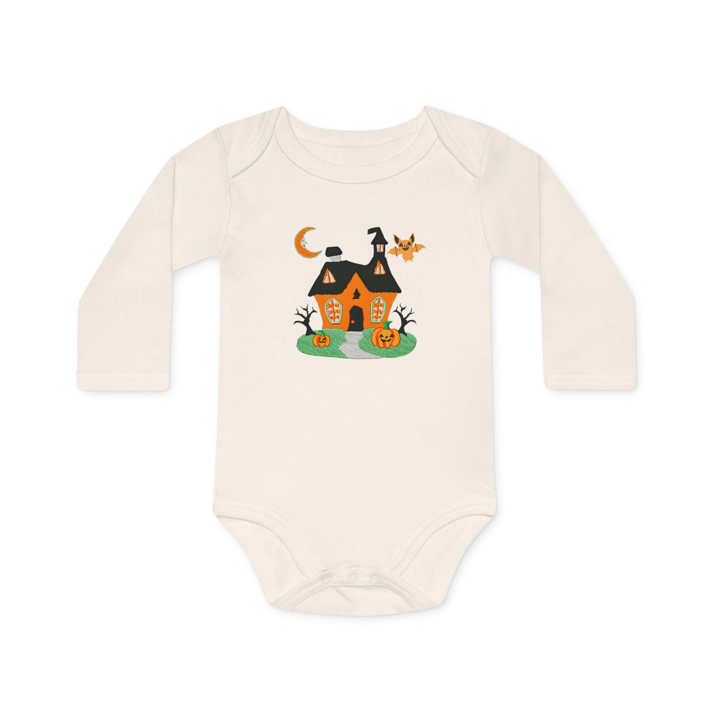 Haunted House Baby Long-Sleeve Organic Bodysuit