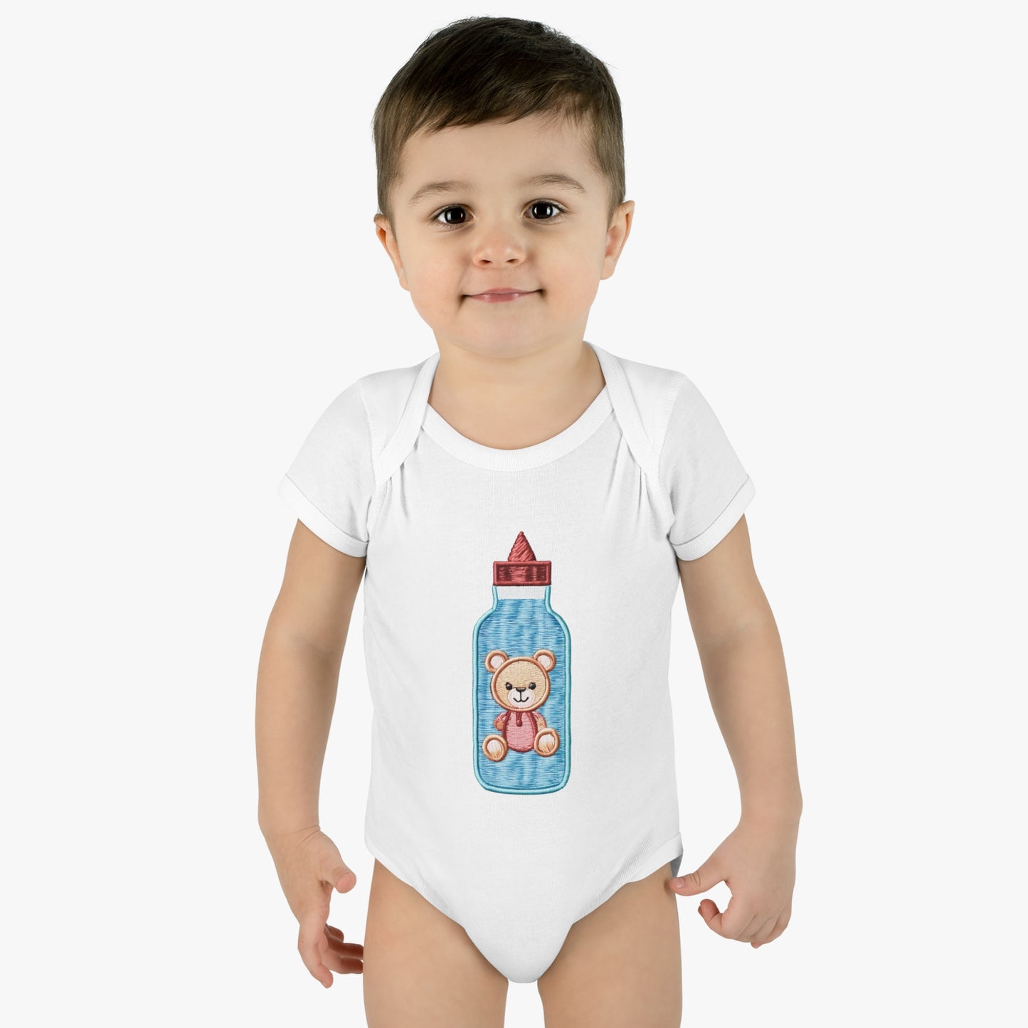 Bottle  One-Piece Design Infant Baby Rib Bodysuit
