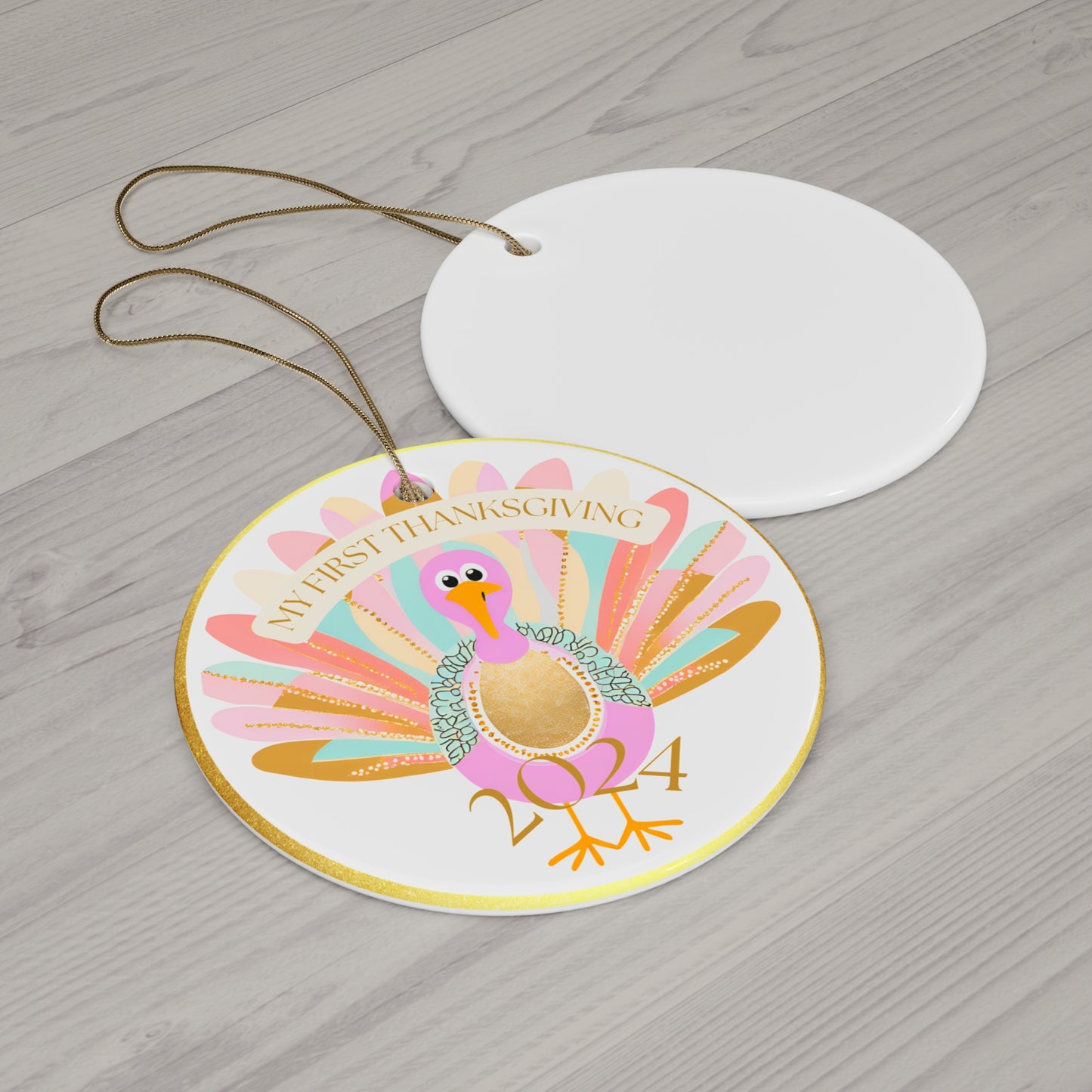 Ceramic Ornament - First Thanksgiving Decoration