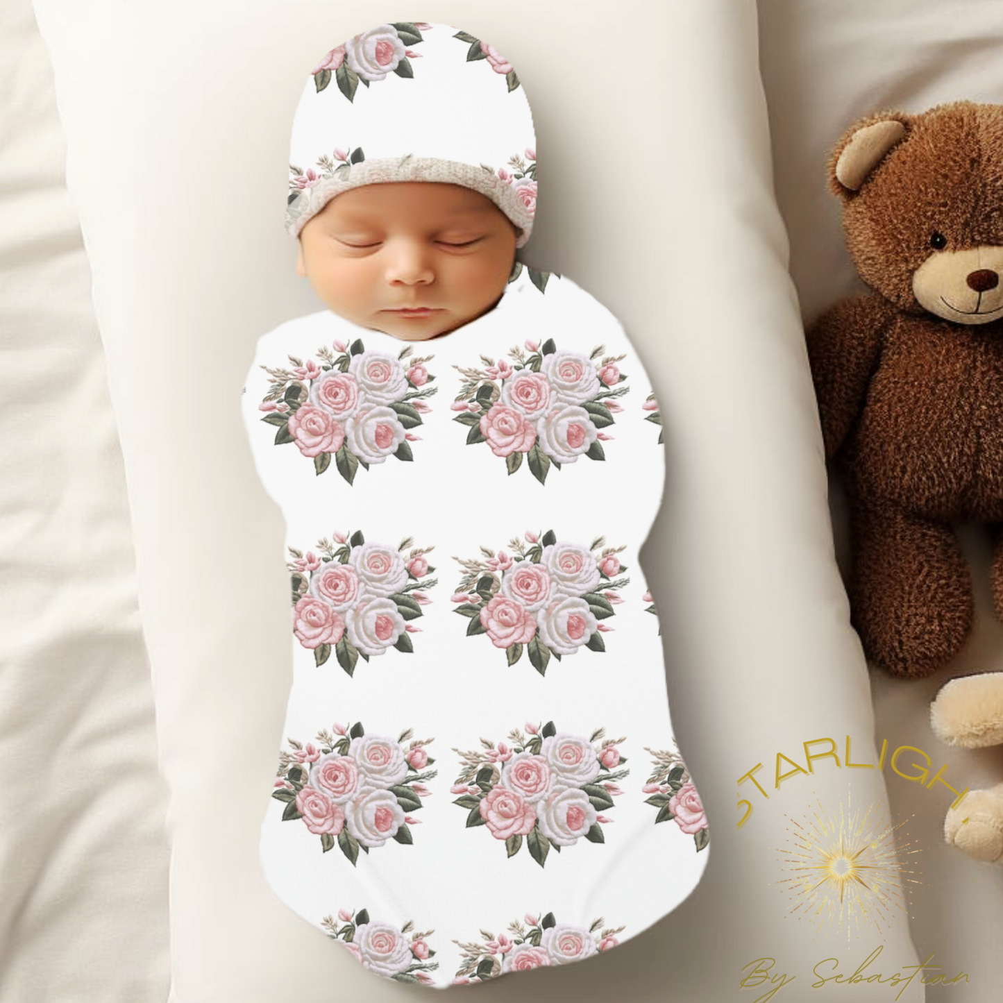 Rose Bouquet Baby Swaddle Blanket