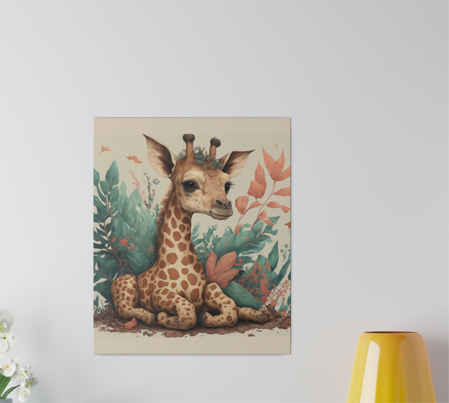 Canvas Print Baby Giraffe, Stretched 0.75”