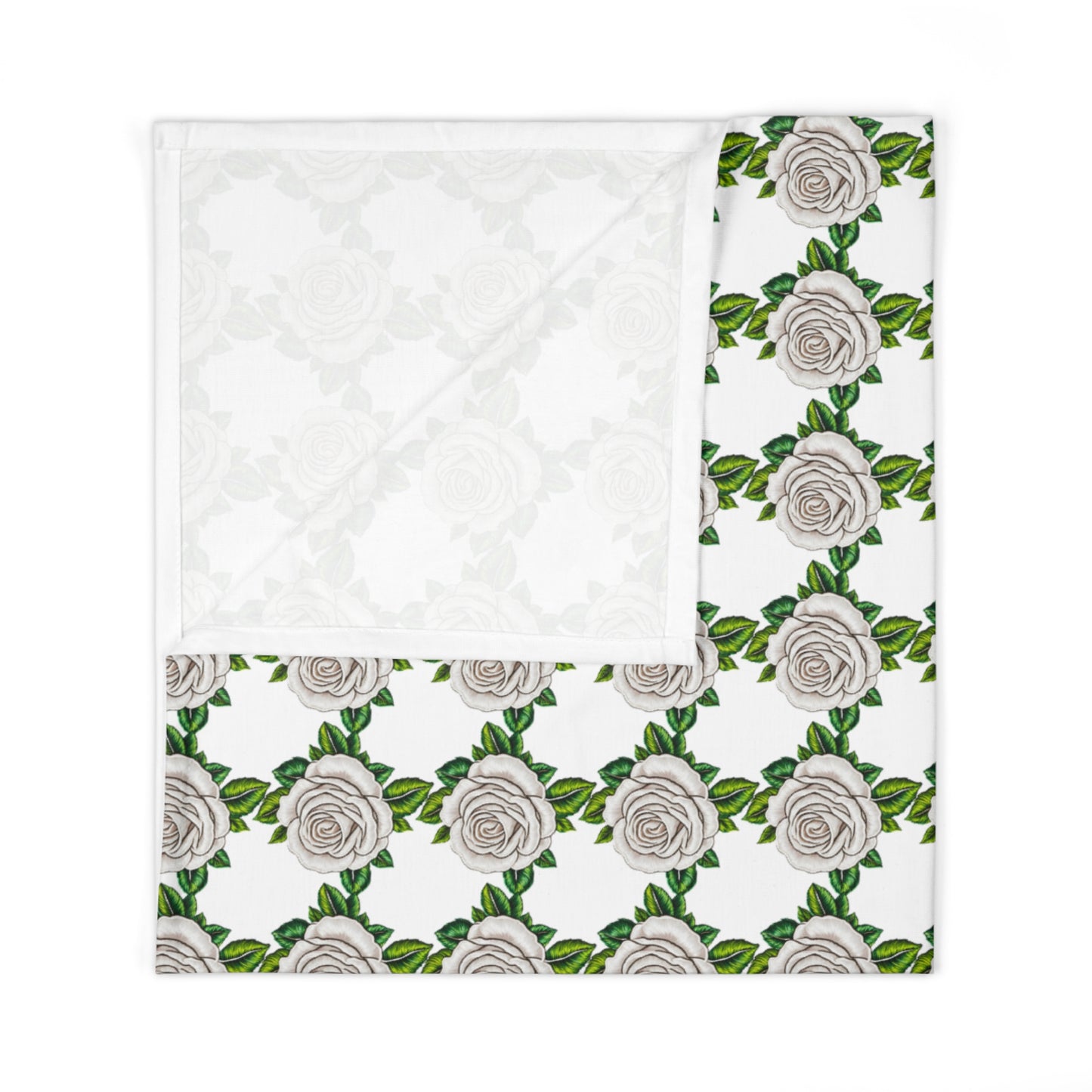 White Rose Baby Swaddle Blanket