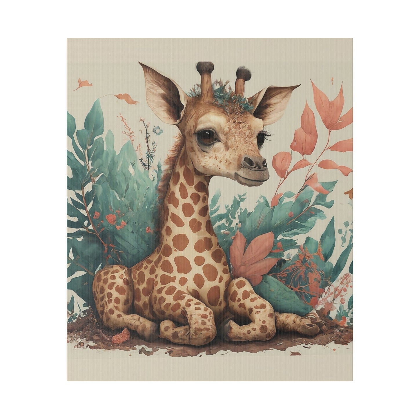 Canvas Print Baby Giraffe, Stretched 0.75”