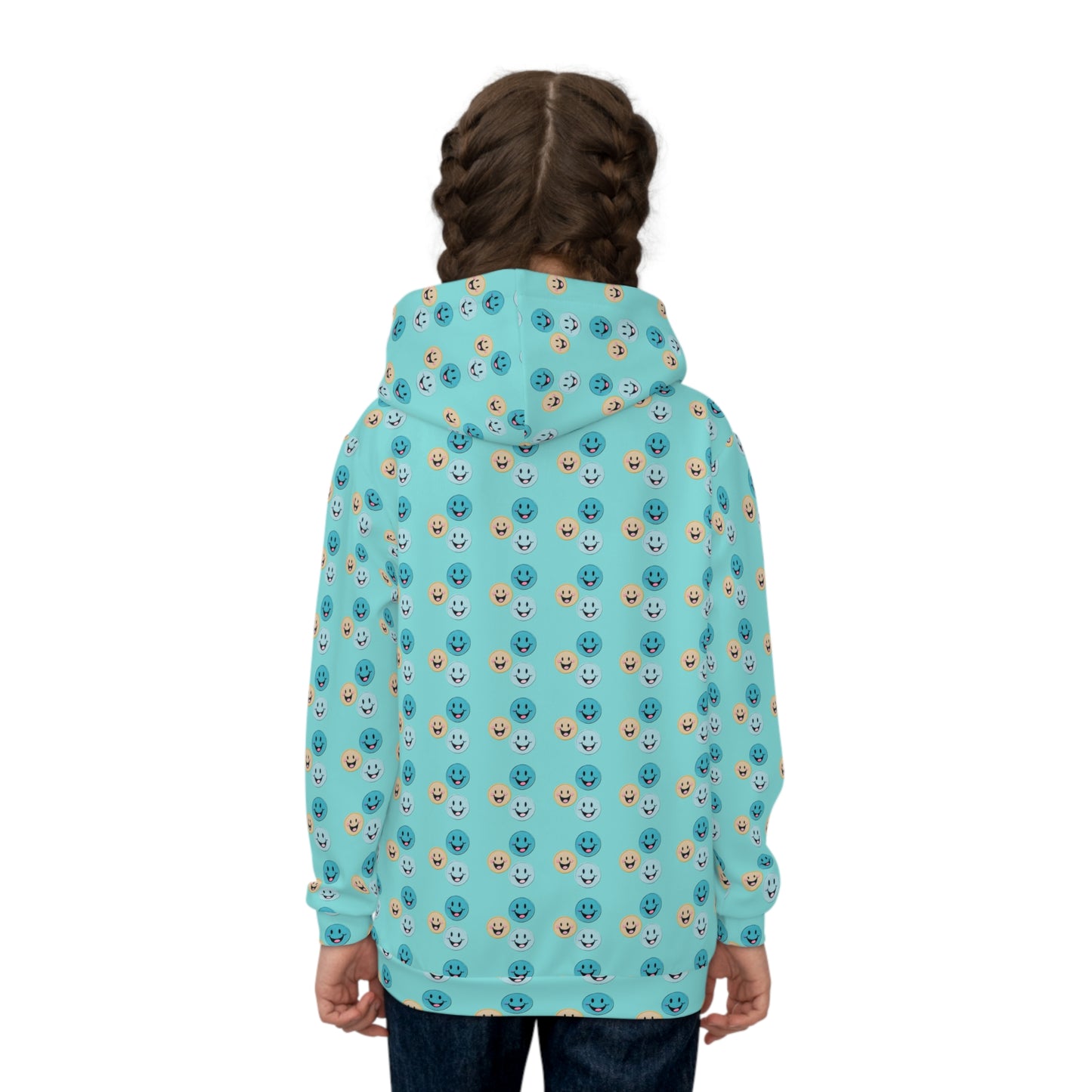 Children's Hoodie - Happy Face Blue and Yellow