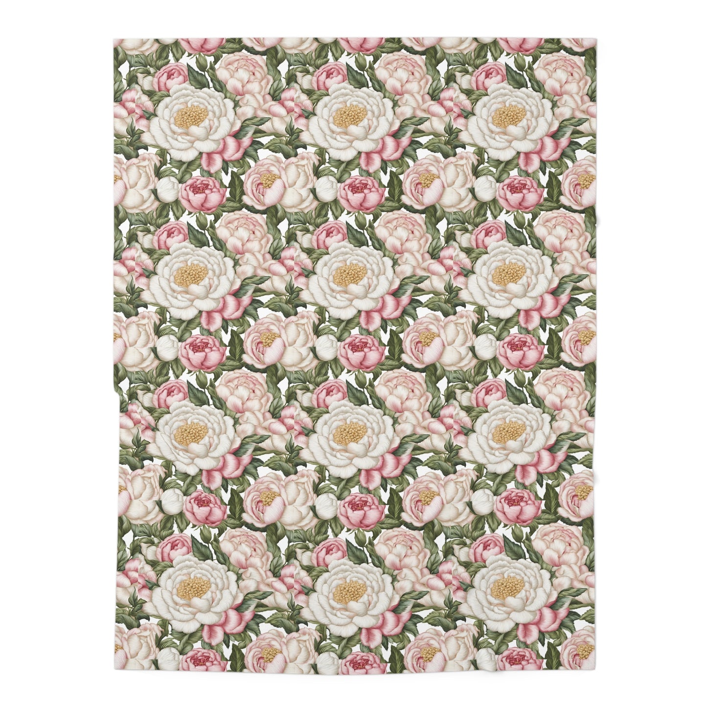 Pink and White Roses Baby Swaddle Blanket