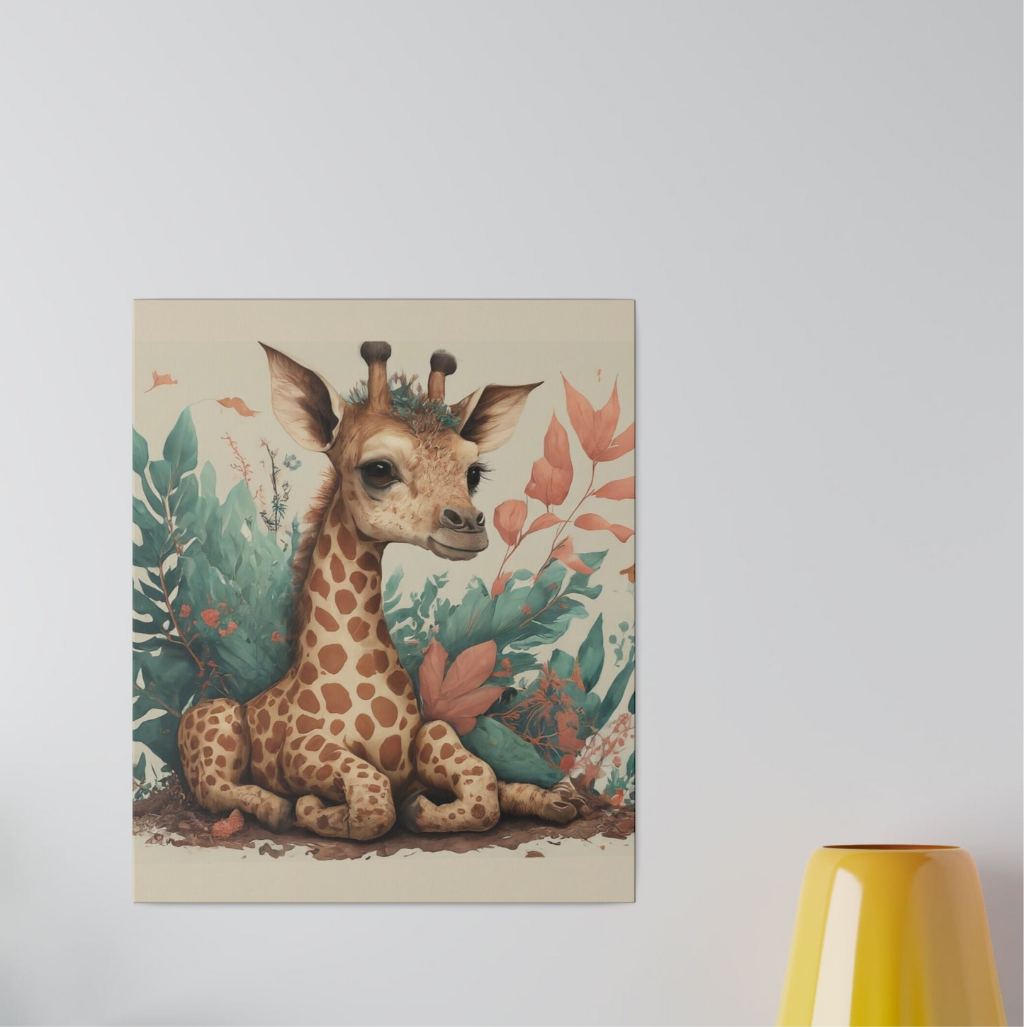 Canvas Print Baby Giraffe, Stretched 0.75”