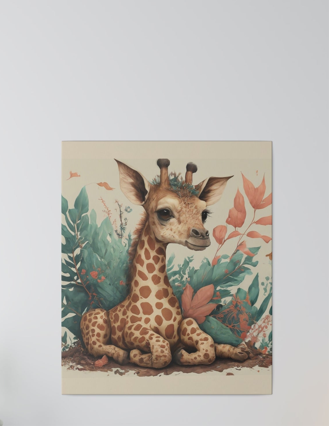 Canvas Print Baby Giraffe, Stretched 0.75”