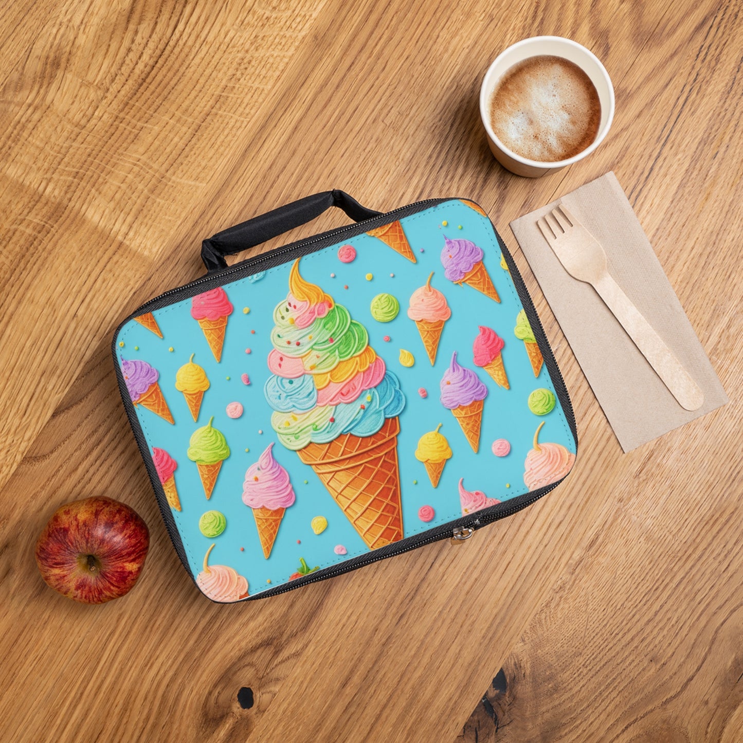 Ice Cream Cones Insulated Lunch Bag