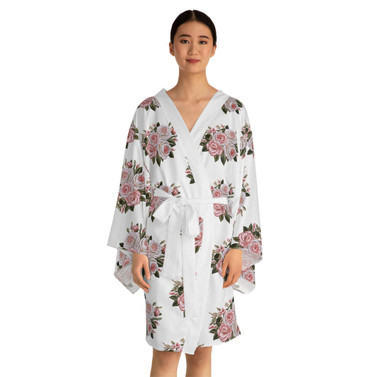 Rose Bouquet Matching Kimono Robe