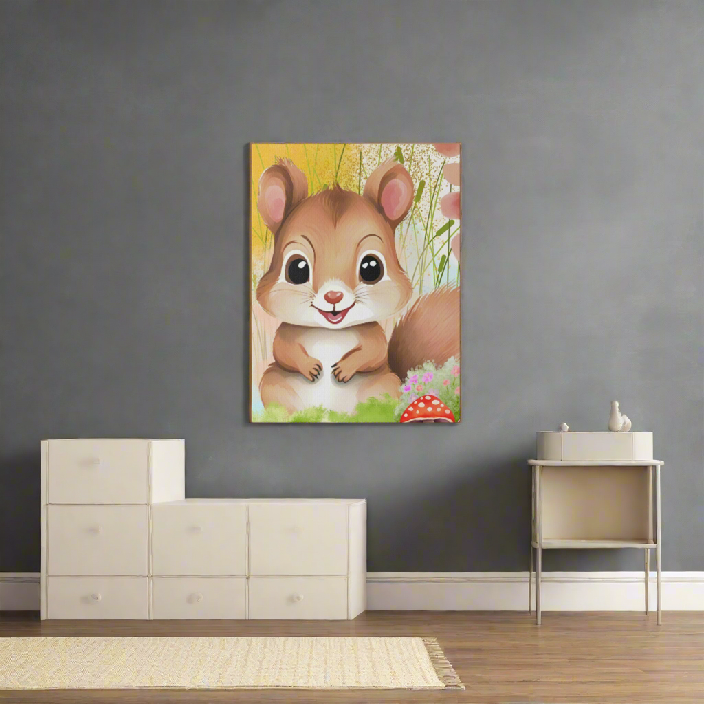 Baby Squirrel Matte Canvas Print, Stretched 0.75”