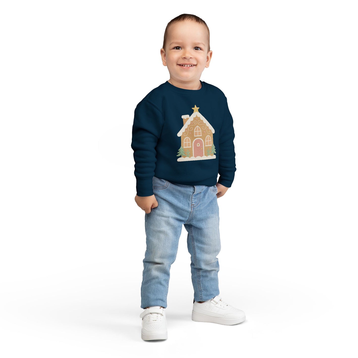Toddler Sweatshirt - Cute Gingerbread House Christmas Pullover for Kids