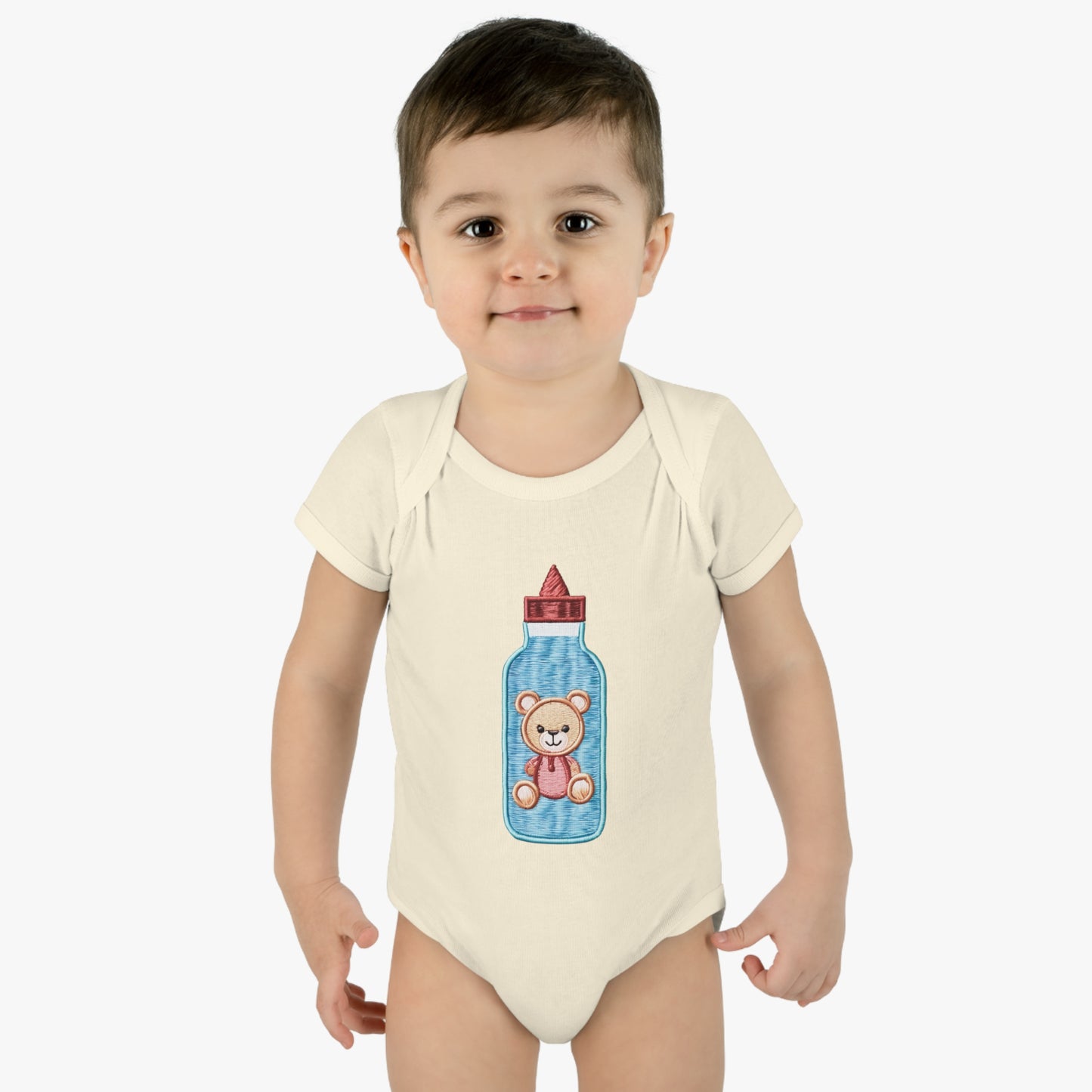 Bottle  One-Piece Design Infant Baby Rib Bodysuit