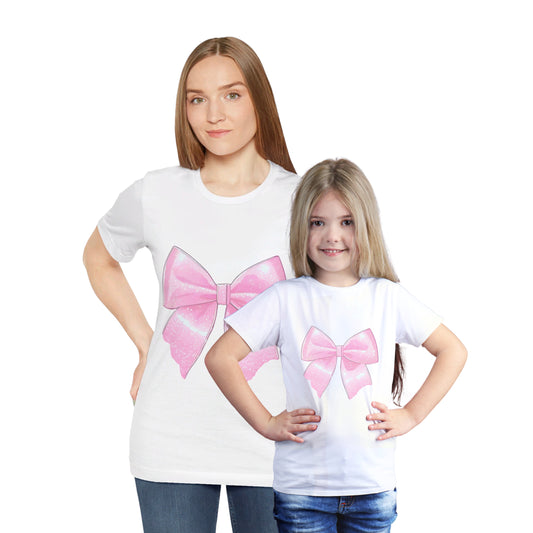 Pink Coquette  Matching Bow Jersey Short Sleeve Tee