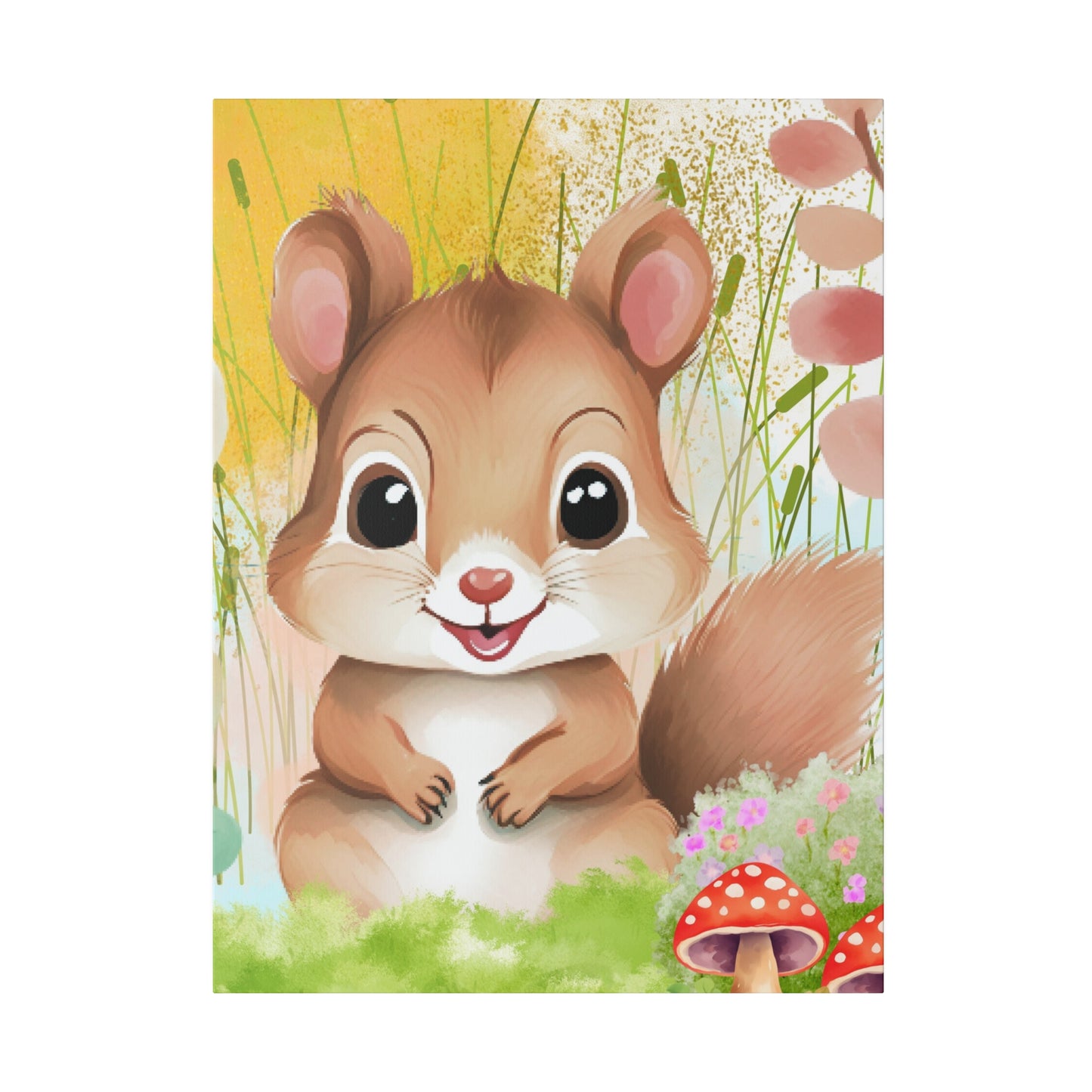 Baby Squirrel Matte Canvas Print, Stretched 0.75”