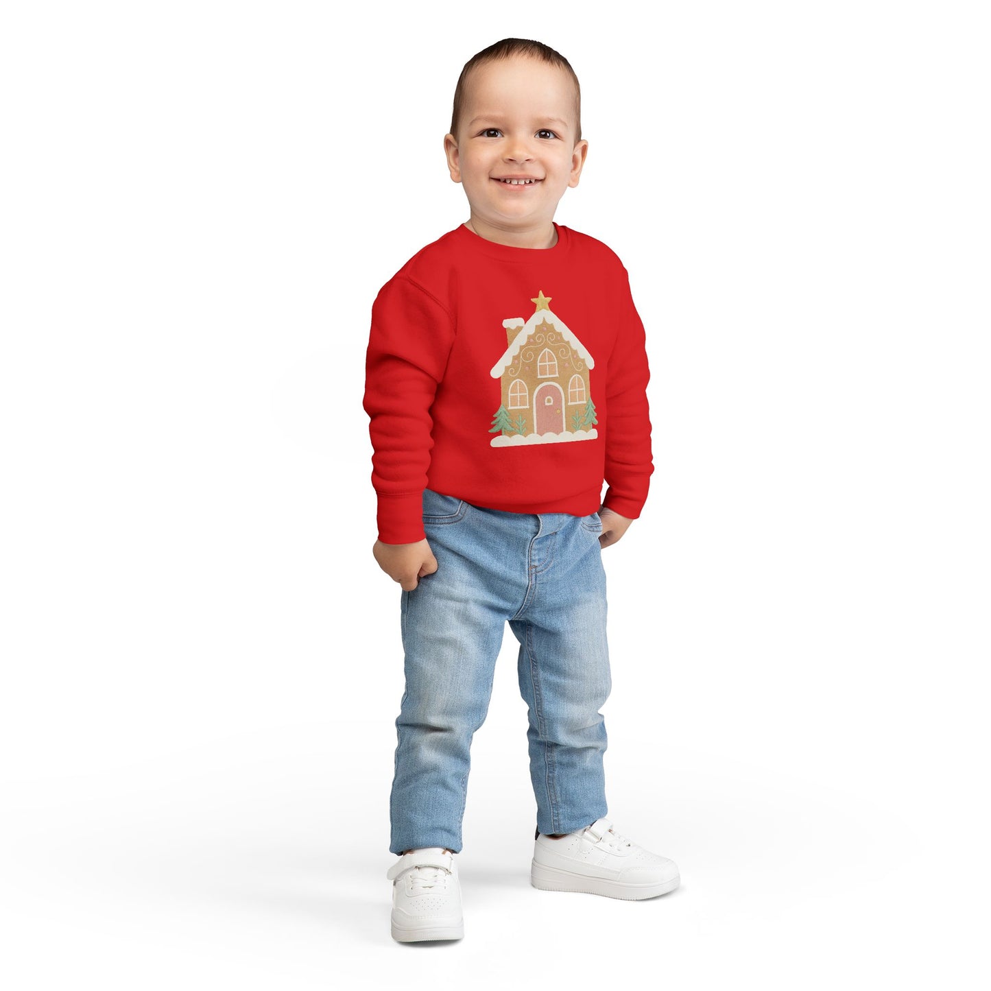 Toddler Sweatshirt - Cute Gingerbread House Christmas Pullover for Kids