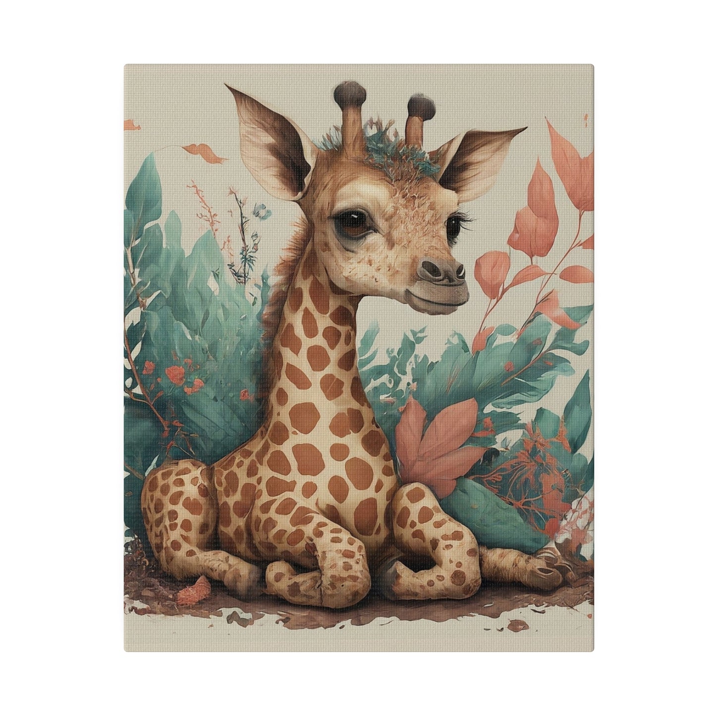 Canvas Print Baby Giraffe, Stretched 0.75”