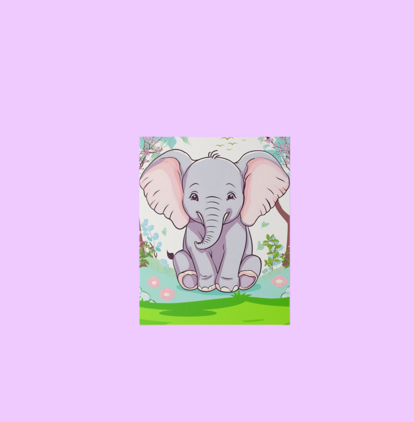 Cute Elephant Matte Canvas, Stretched, 0.75"