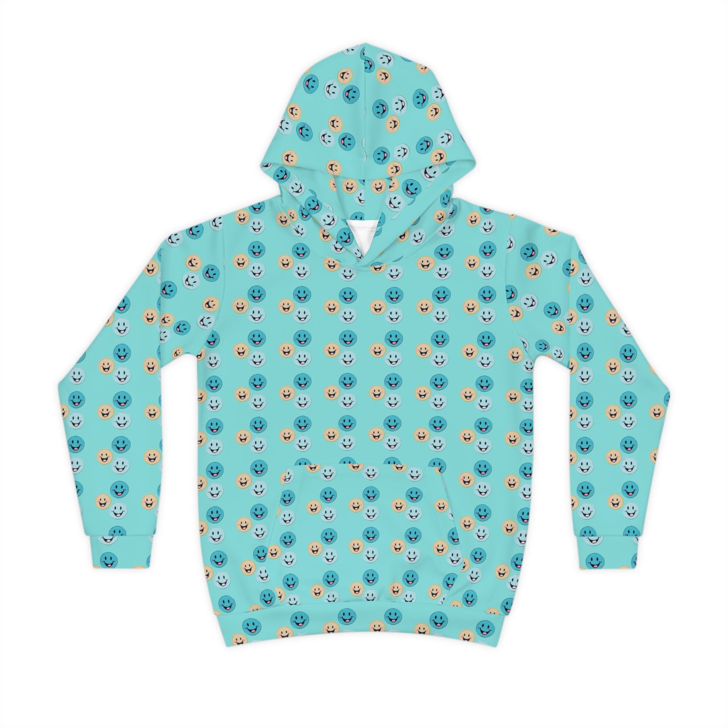 Children's Hoodie - Happy Face Blue and Yellow