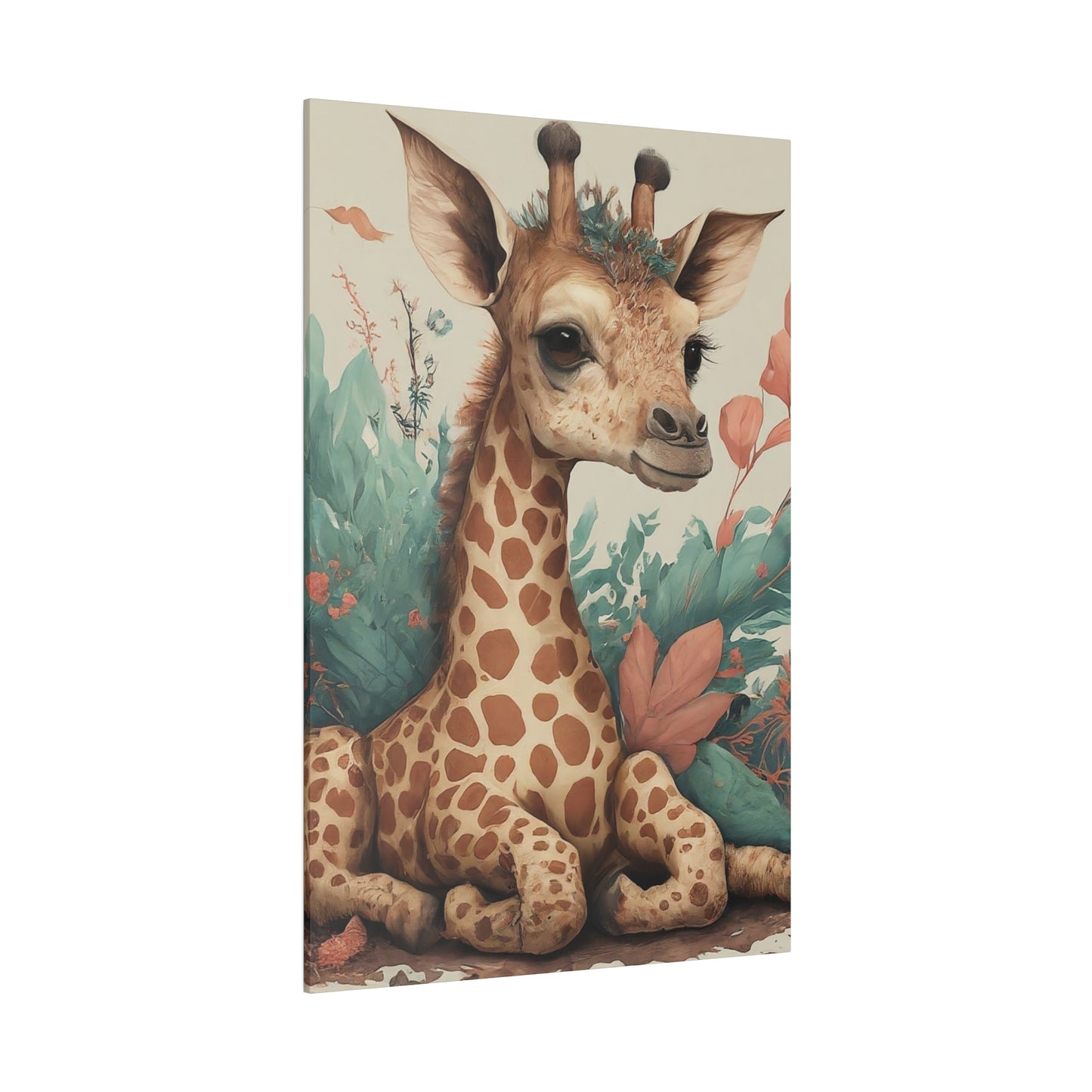 Canvas Print Baby Giraffe, Stretched 0.75”