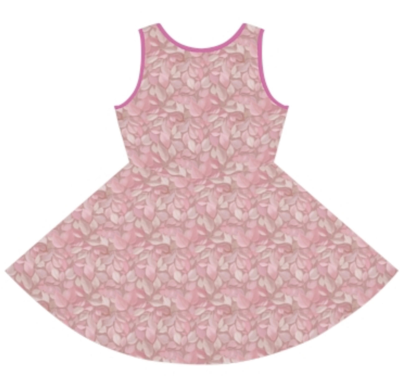 Pink Leaves Girls' Sleeveless Sundress