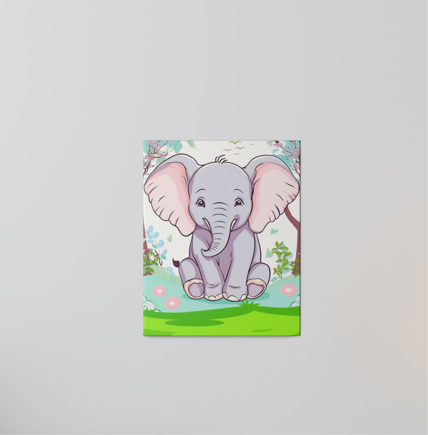 Cute Elephant Matte Canvas, Stretched, 0.75"