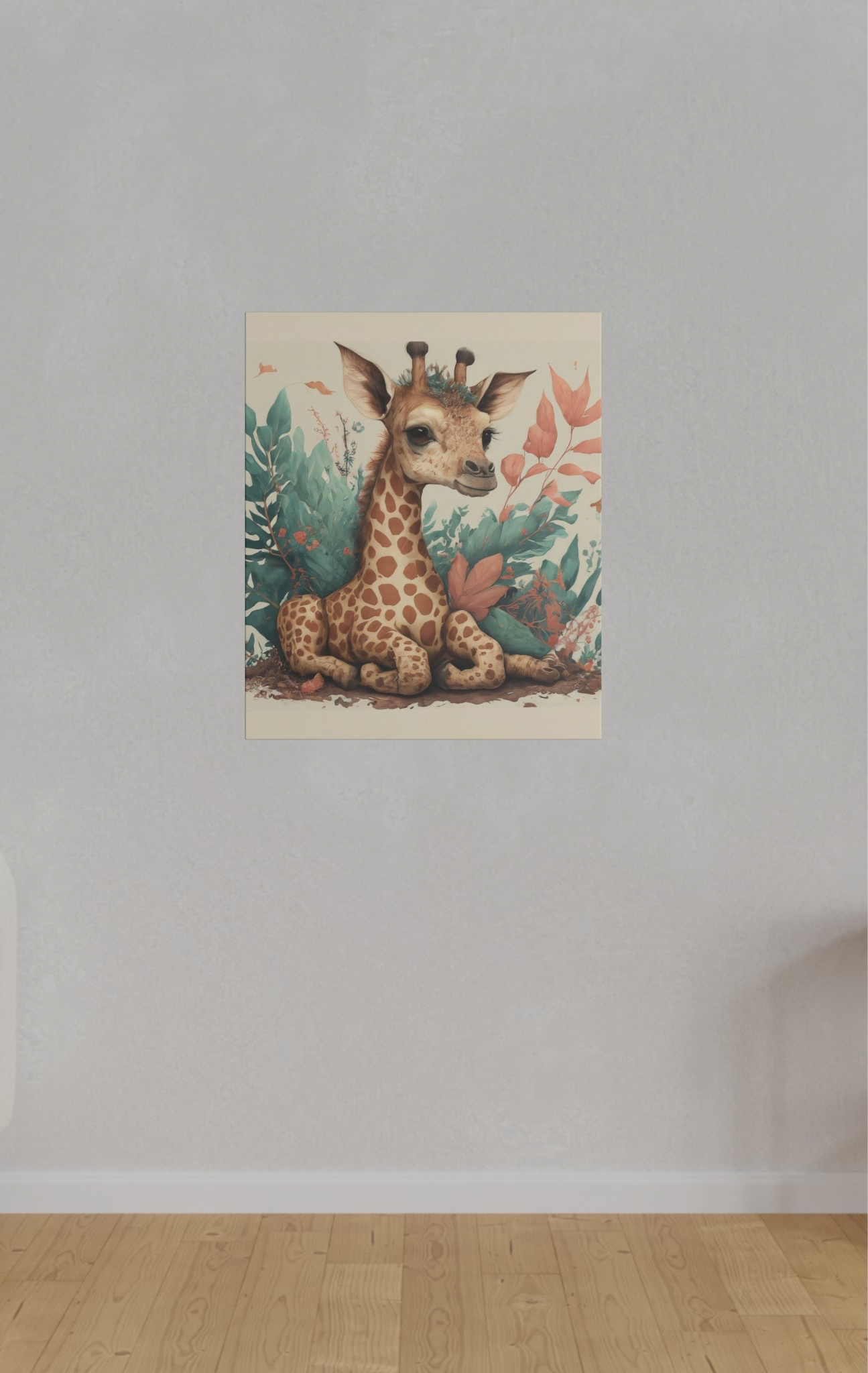 Canvas Print Baby Giraffe, Stretched 0.75”